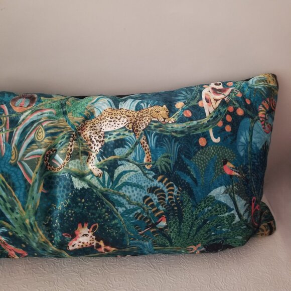 Target Velvet Jungle Theme Body  Pillow 36" Giraffe Cougar Leopard Monkey Sloth - Picture 4 of 16